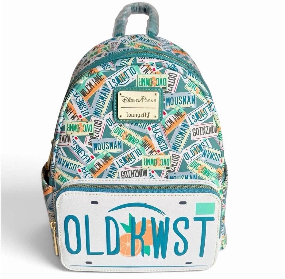 Disney Parks Loungefly Backpack Old Key West Resort License Plate NWT